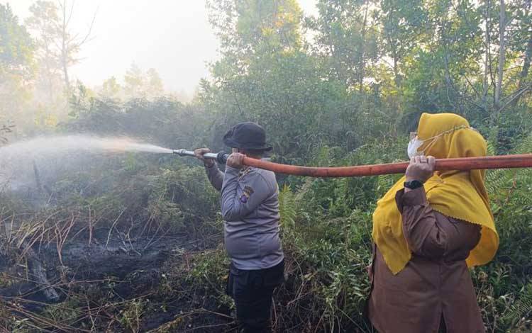 Polres Kotim Pasang Garis Polisi di 18 Lokasi Karhutla, Satu Orang Jadi Tersangka