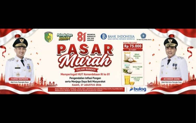Pasar Murah Serentak Palangka Raya, Bulog Siapkan 6.000 Paket Pangan Bersubsidi