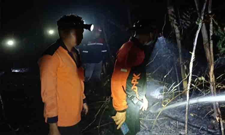 Tim Gabungan Padamkan Karhutla di Tewah Pupuh hingga Malam Hari