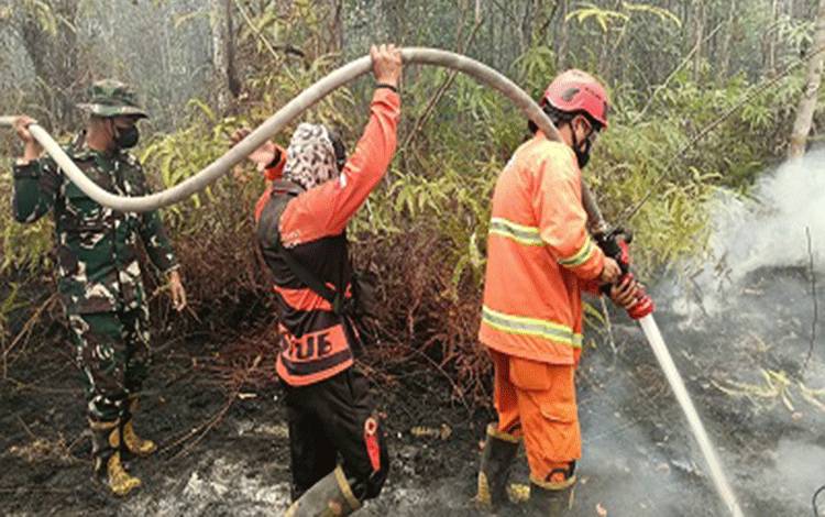 Lima Jam Berjibaku di Medan Sulit, Tim Gabungan Padamkan Karhutla Balawa Barito Timur