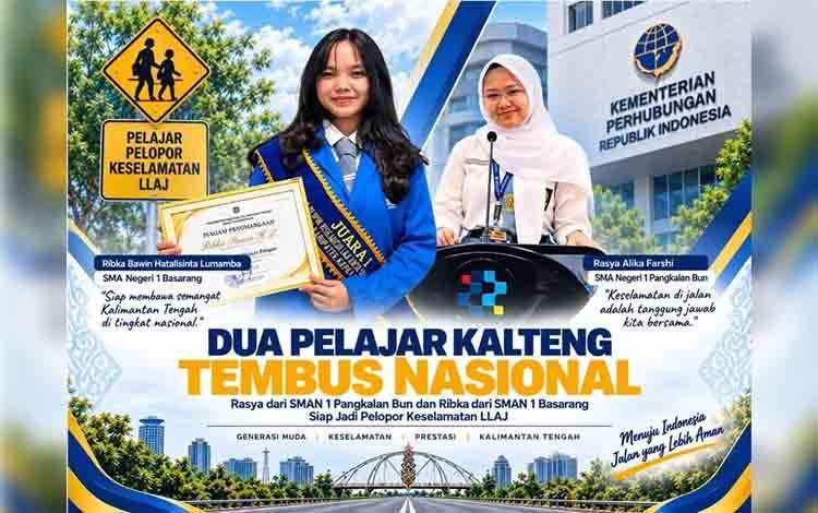 Dua Pelajar Kalteng Tembus Nasional Jadi Pelopor Keselamatan Berlalu Lintas