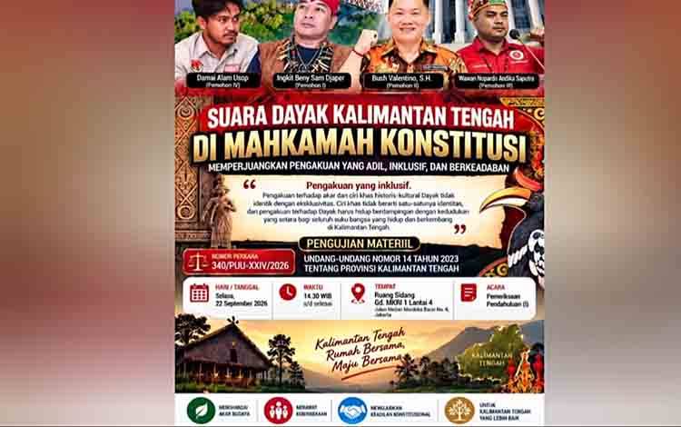 Uji Materiil ke MK Empat Pemohon Minta Penegasan Makna Keragaman Suku dalam UU Kalteng