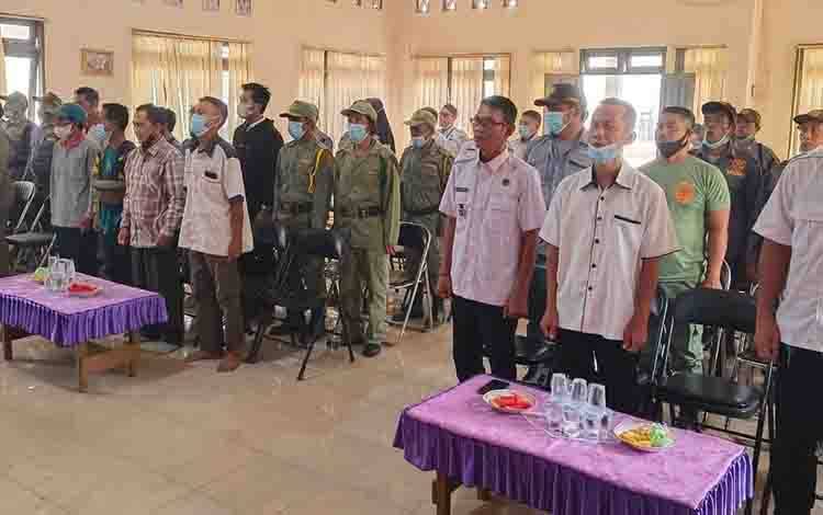 Satlinmas Telaga Antang Digembleng, Perkuat Kesiapsiagaan Jaga Kamtibmas