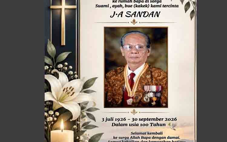 Penggagas Pesparawi Kalteng J.A Sandan Wafat di Usia 100 Tahun