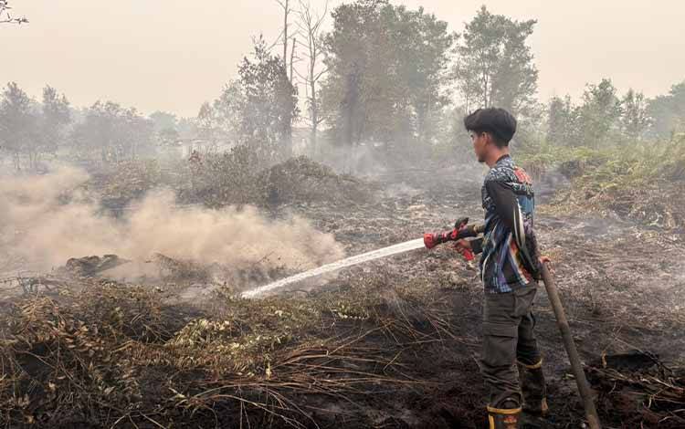 Api Sudah Padam, Bara di Bawah Gambut Masih Paksa Petugas Bertahan di Bukit Tunggal Palangka Raya