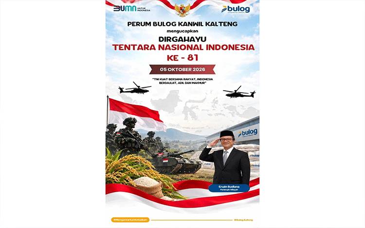 Bulog Kalteng Sampaikan Ucapan HUT ke-81 TNI