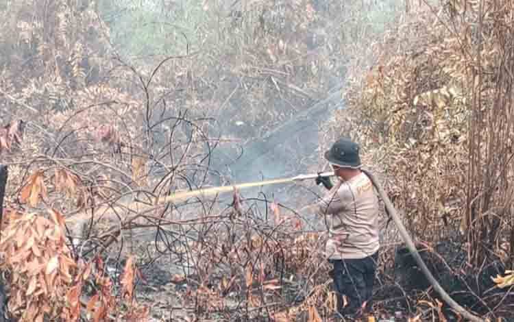 Satgas Karhutla Polresta Palangka Raya Padamkan Api di Banturung, 4 Hektare Lahan Gambut Terbakar