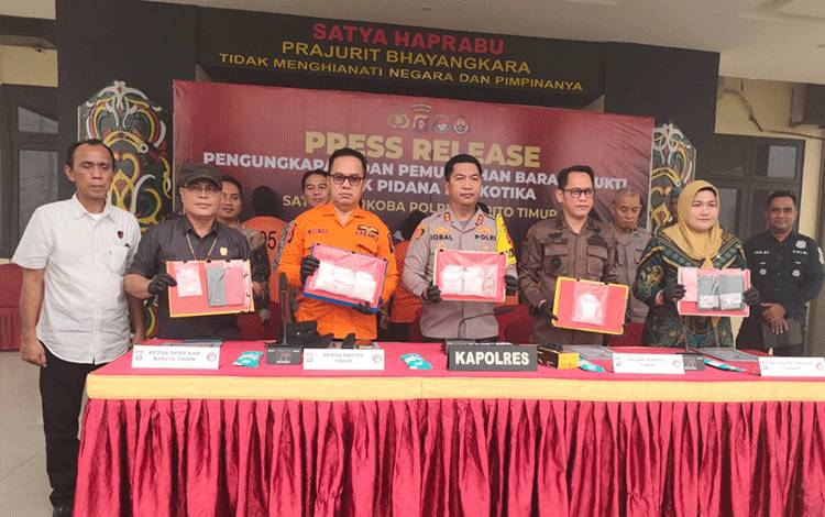 Polres Barito Timur Kembali Ungkap Kasus Narkoba, Lima Tersangka Ditangkaap