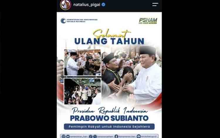 Pigai Berharap Prabowo Sehat dan Panjang Umur dalam Memimpin RI