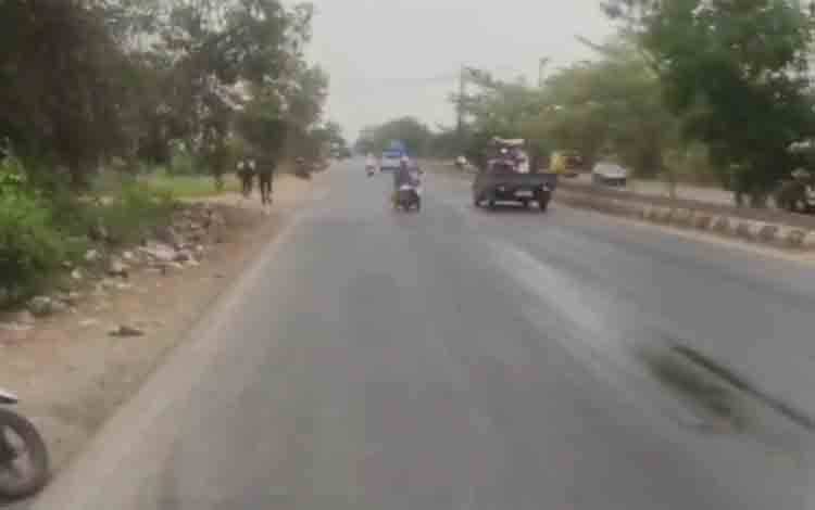 Tumpahan Solar di Jalan Lingkar Selatan Banjar, 2 Pemotor Jadi Korban