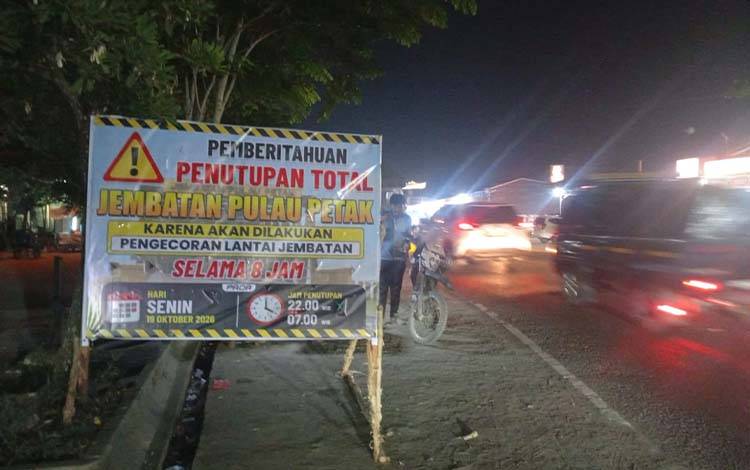PENGUMUMAN: Jembatan Pulau Petak Kapuas Bakal Ditutup Total 8 Jam