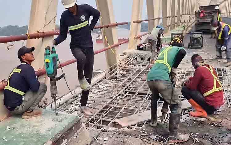 Jembatan Pulau Petak Kembali Ditutup 9 Jam, Pengecoran Lantai Berlanjut 28 Oktober